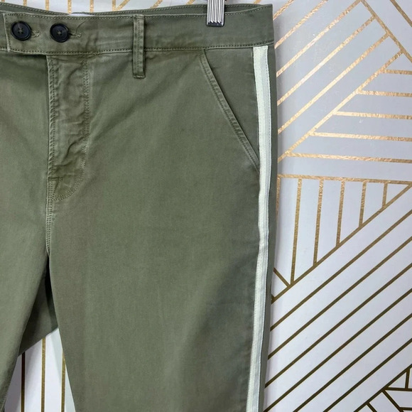 FRAME Le Beau Crop Chino Pants In Washed Od White Size US 28 - Picture 5 of 12